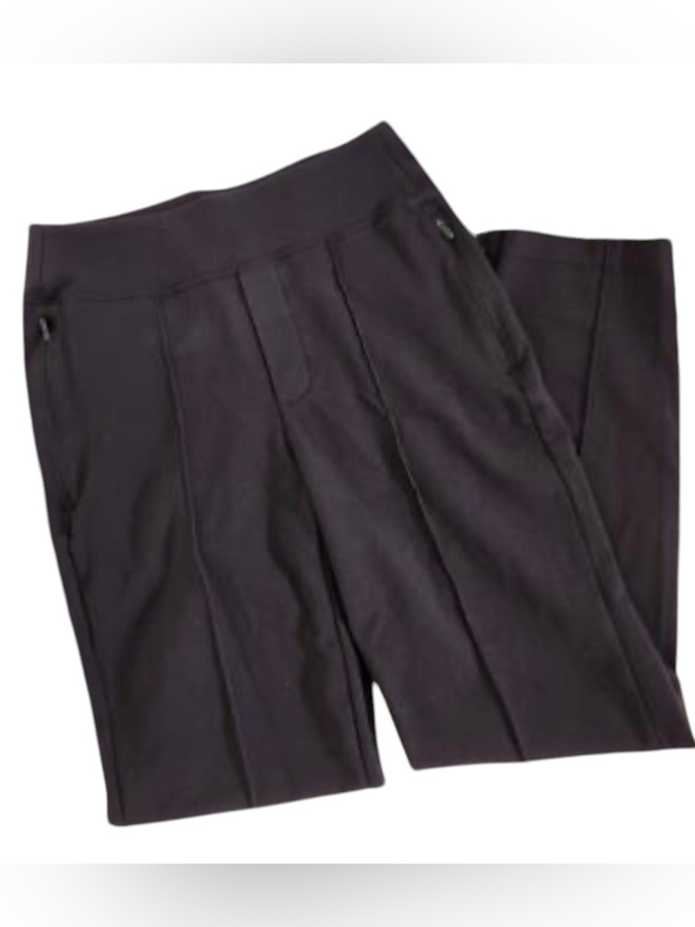Athleta Eastbound Black Boot-Cut Ponte Pull-On Pants, size 8 - Picture 4 of 7